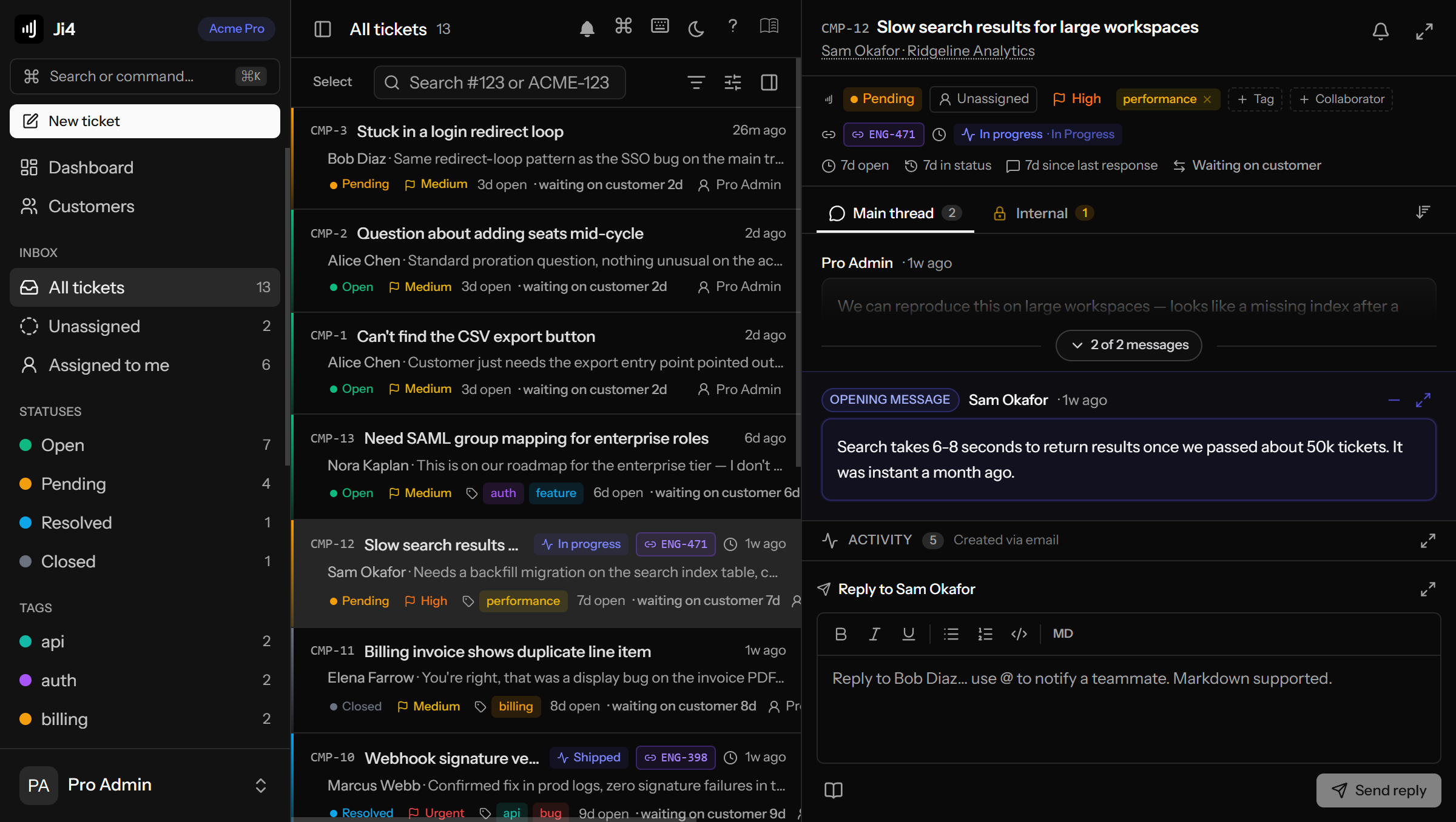 Ji4 dashboard